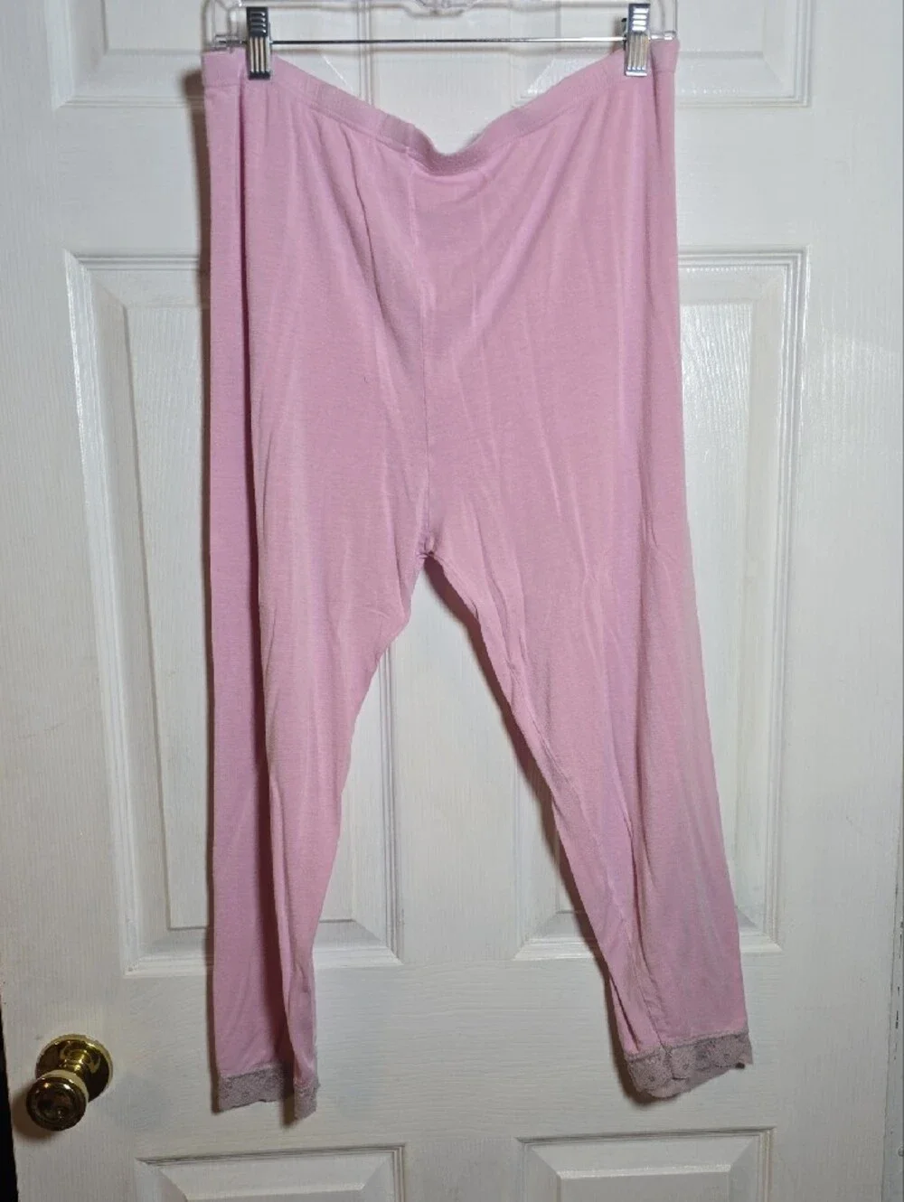 Light Pink 4X 5X Lounge Pants with Lace Trim